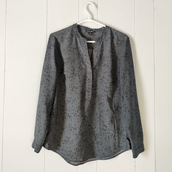 Hilary Radley Tops - Hilary Radley Long Sleeve Printed Popover Blouse